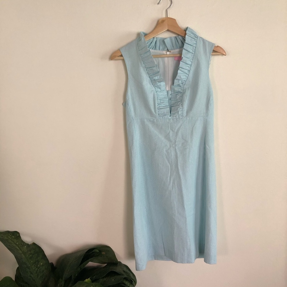 Lilly Pulitzer Blue Seersucker Shift Dress